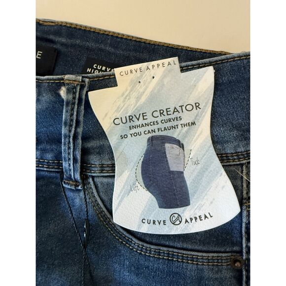 Curve Appeal Jeans High Rise Skinny Curve Creator Stretch Blue Shaping 4/27 - Picture 12 of 15